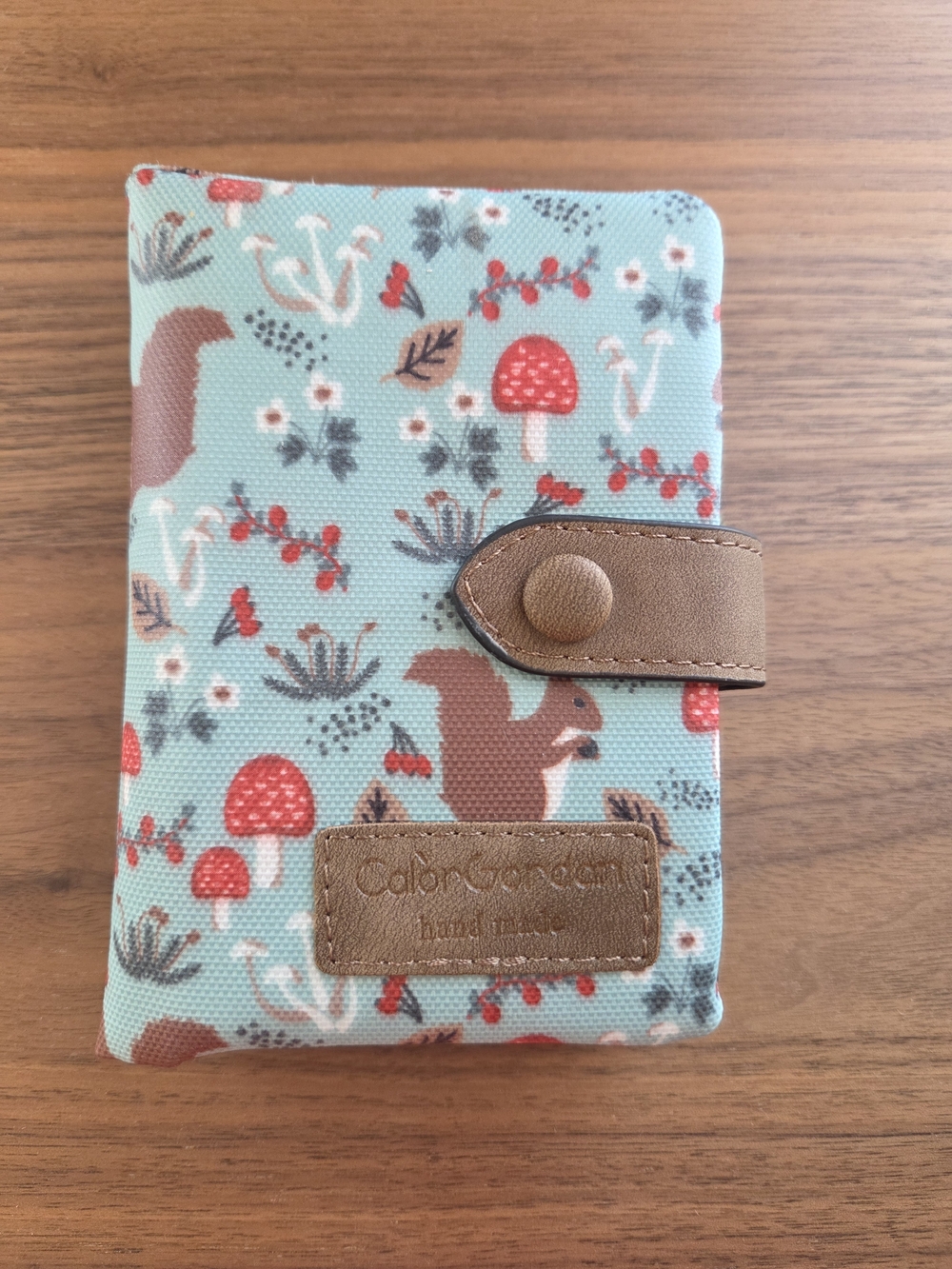 Woodland Squirrel Wallet in Light Teal